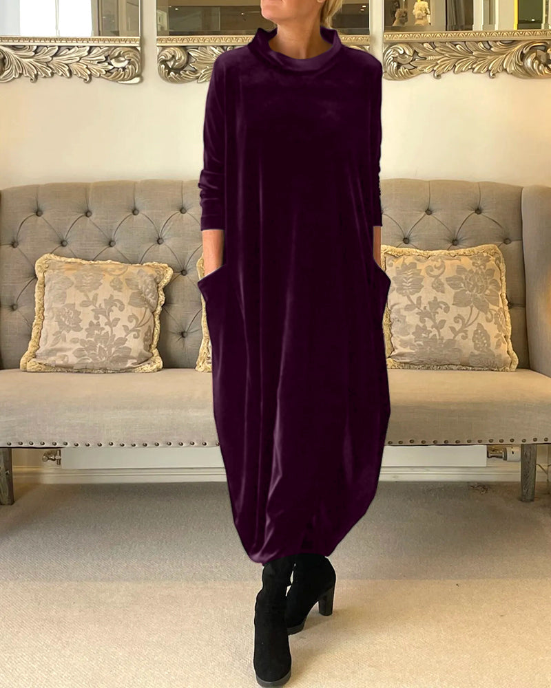 Rosie - Stylish velvet dress with pockets