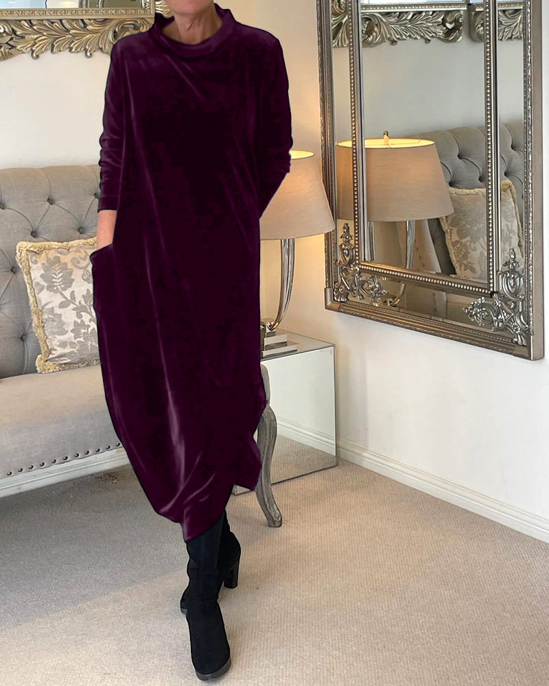 Rosie - Stylish velvet dress with pockets