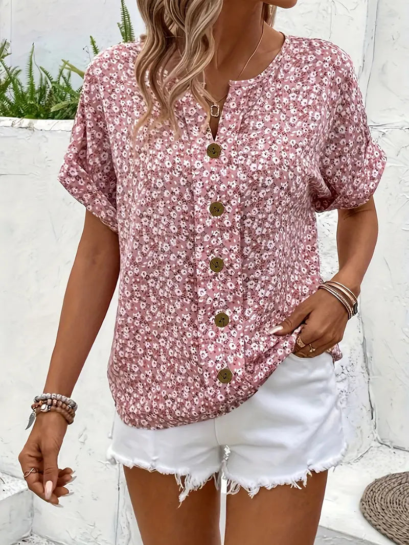 Maeve | Floral Notch Collar Blouse