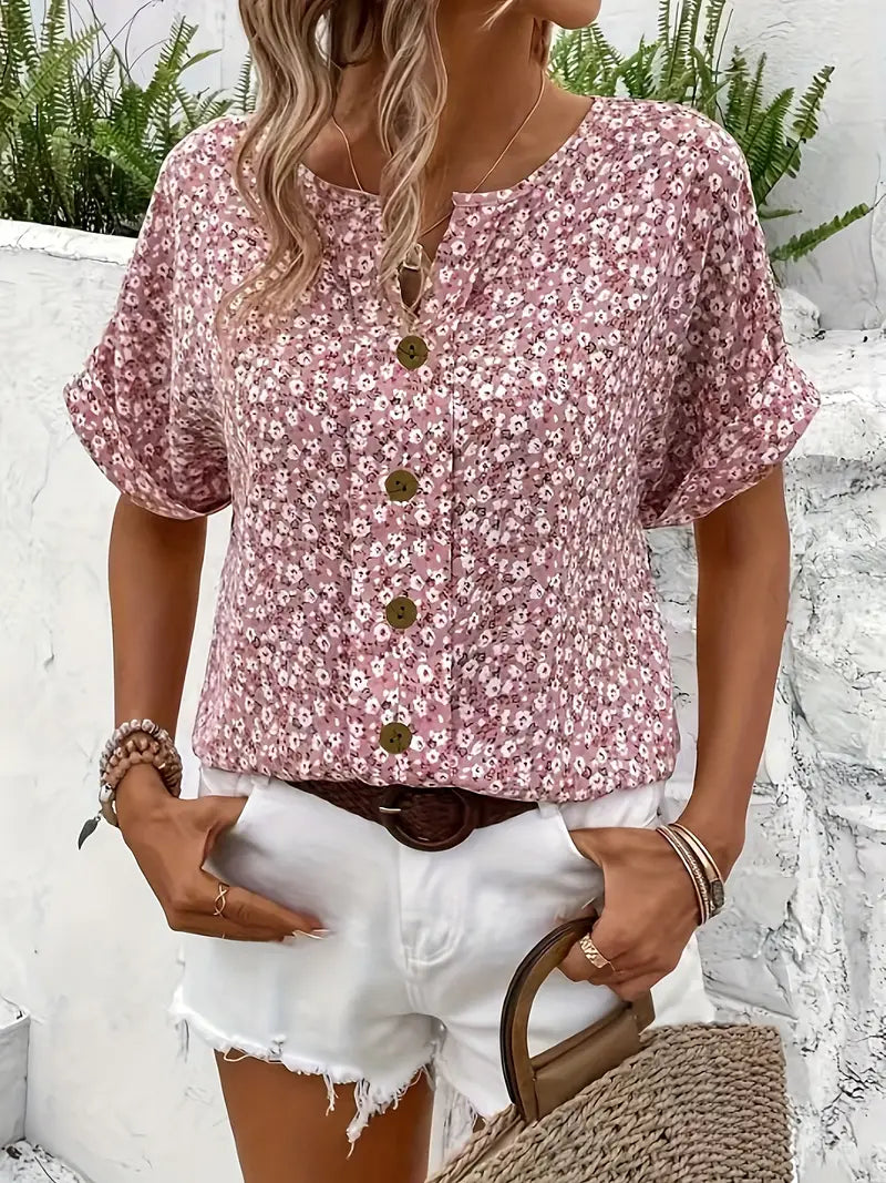 Maeve | Floral Notch Collar Blouse