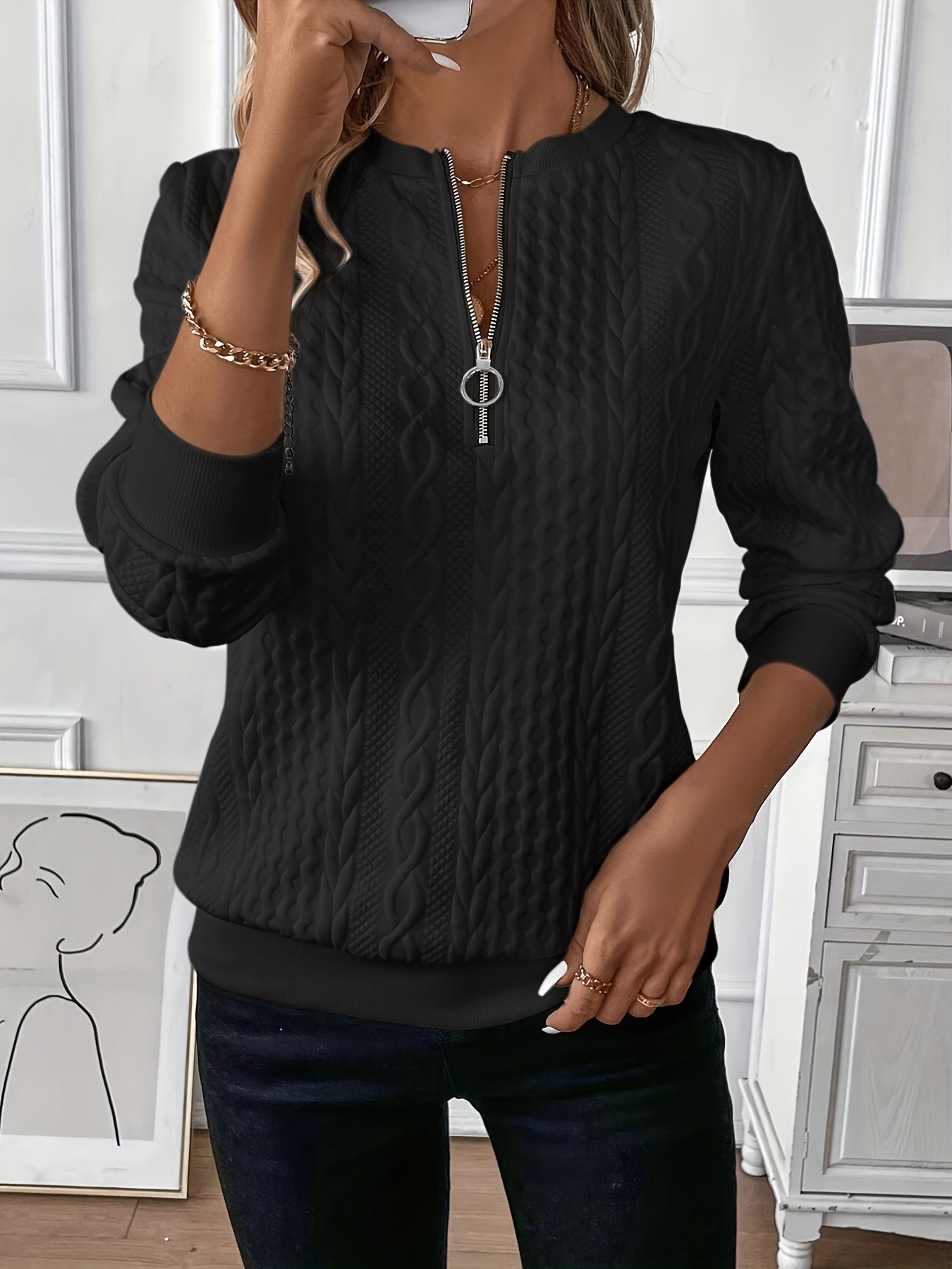 Lily | Elegant Zip Sweater