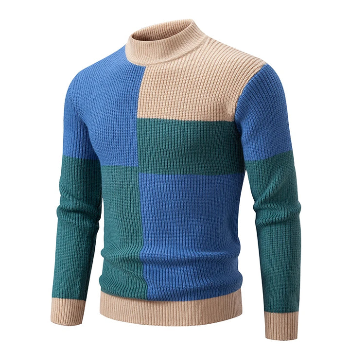 Carlo - Men's Knitted Sweater with Stand-up Collar