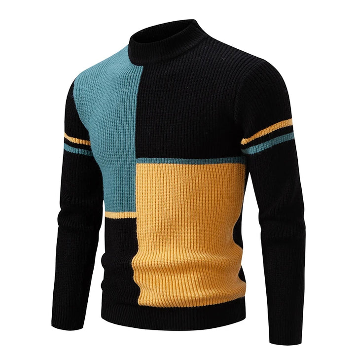 Carlo - Men's Knitted Sweater with Stand-up Collar