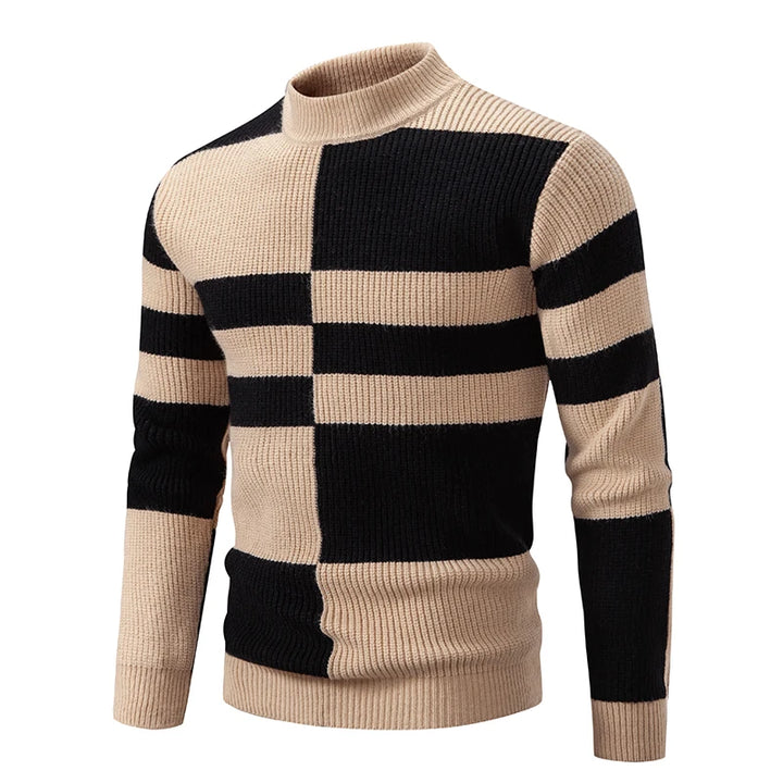 Carlo - Men's Knitted Sweater with Stand-up Collar