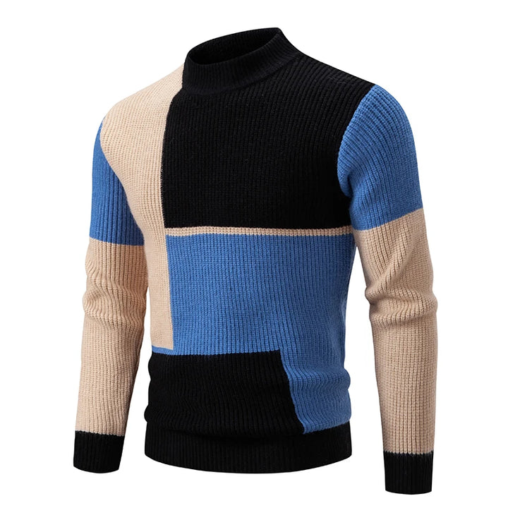 Carlo - Men's Knitted Sweater with Stand-up Collar