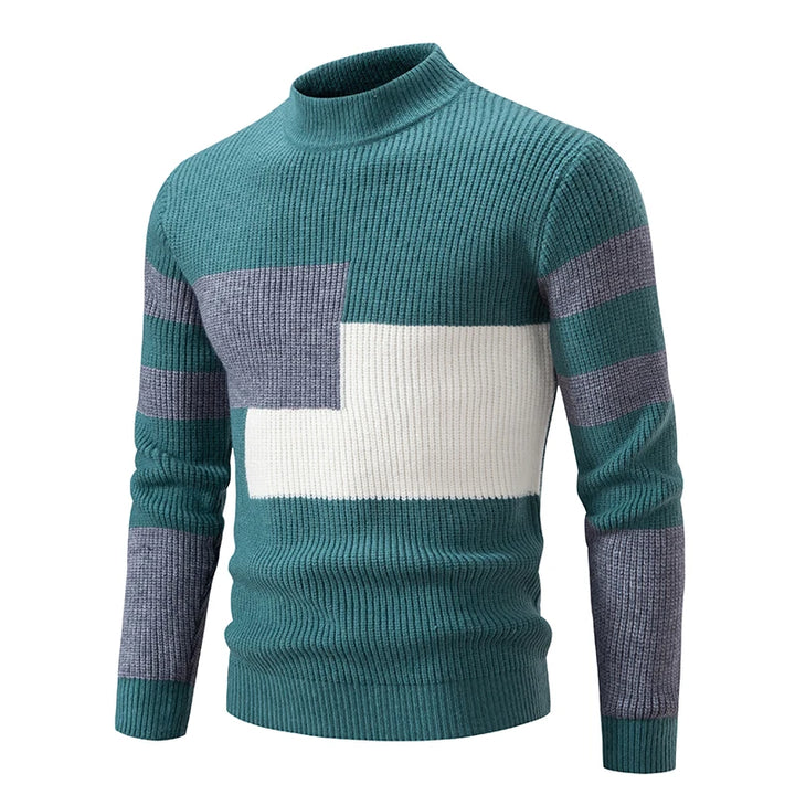 Carlo - Men's Knitted Sweater with Stand-up Collar