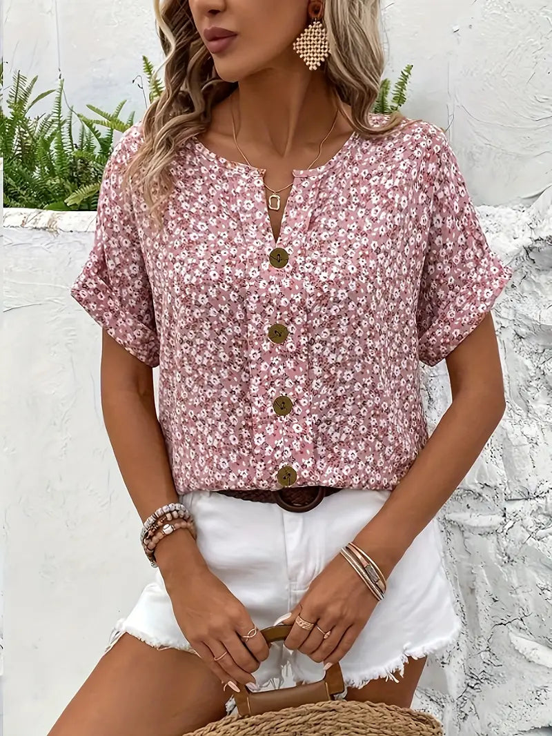 Maeve | Floral Notch Collar Blouse