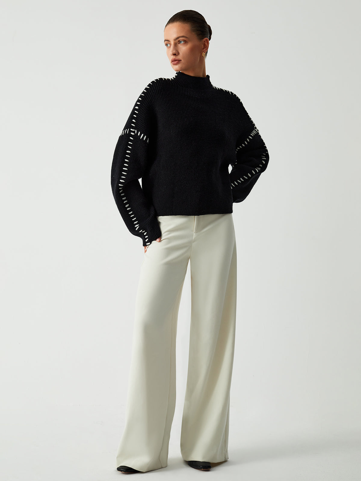 Mila™ - Turtleneck with Embroidery