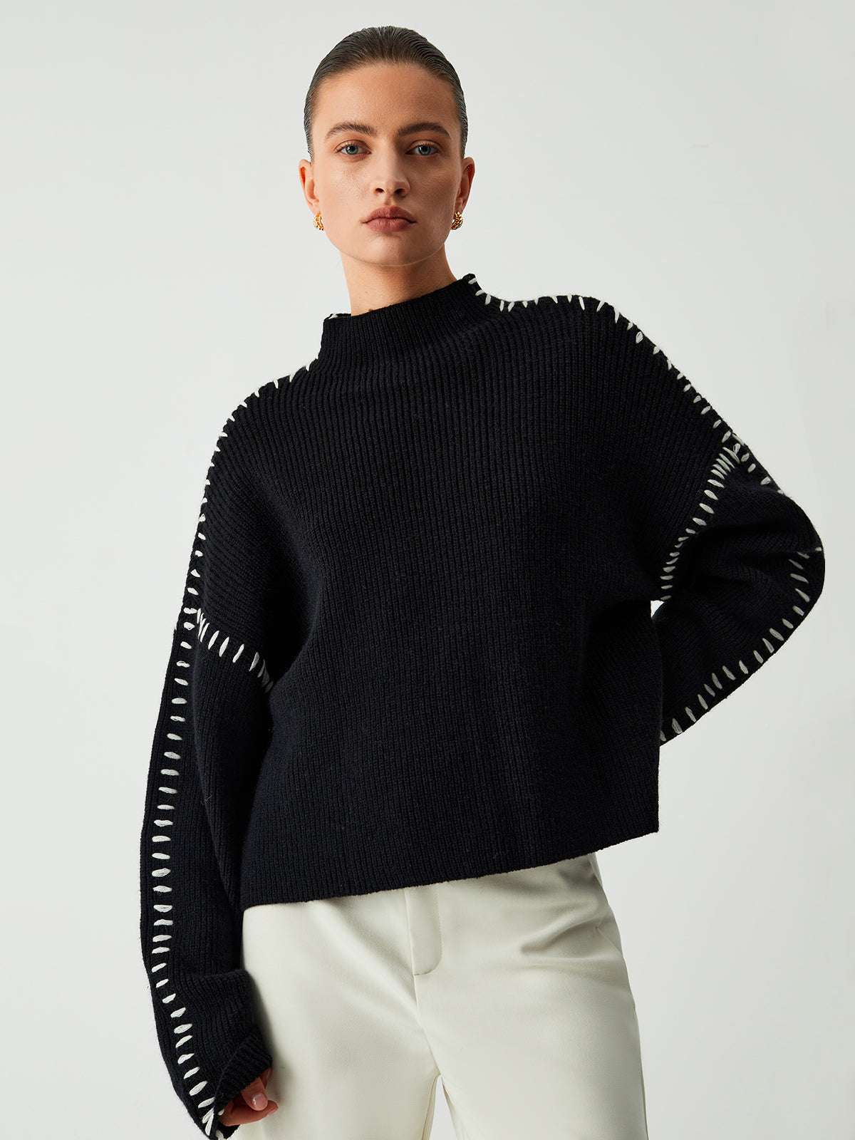 Mila™ - Turtleneck with Embroidery