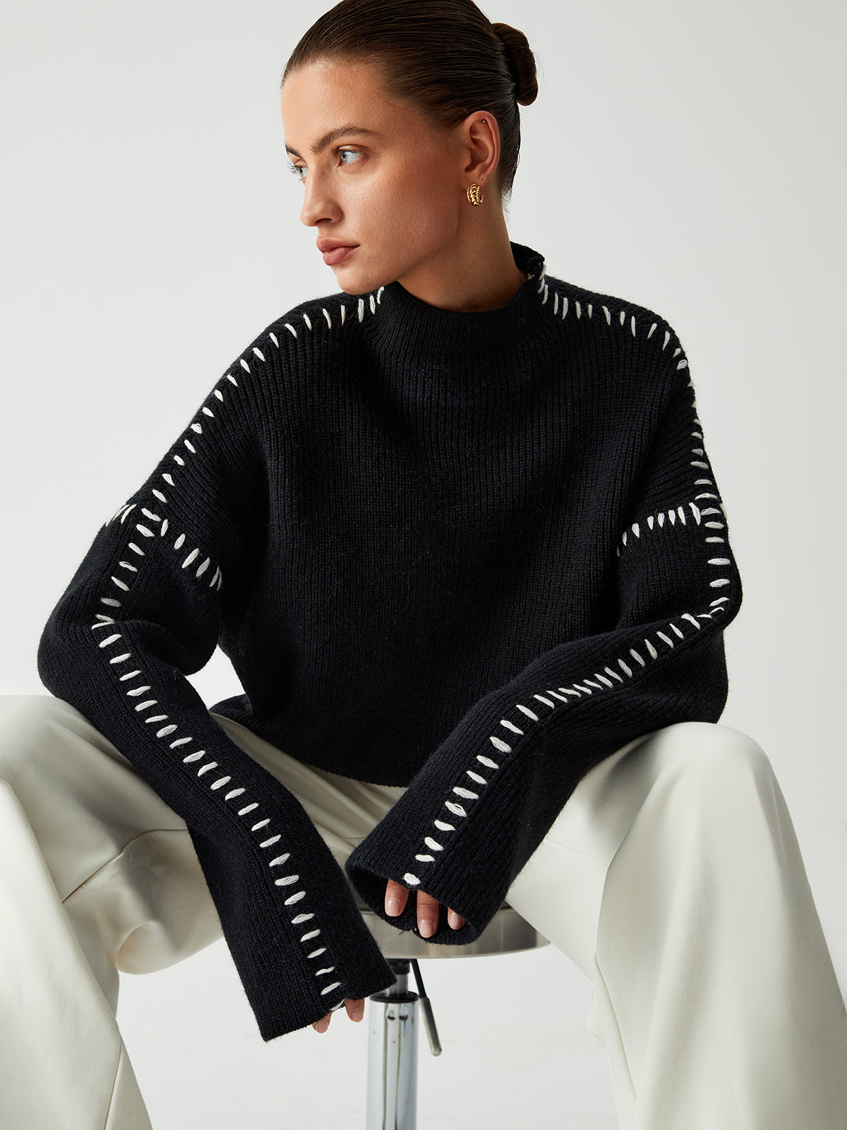 Mila™ - Turtleneck with Embroidery