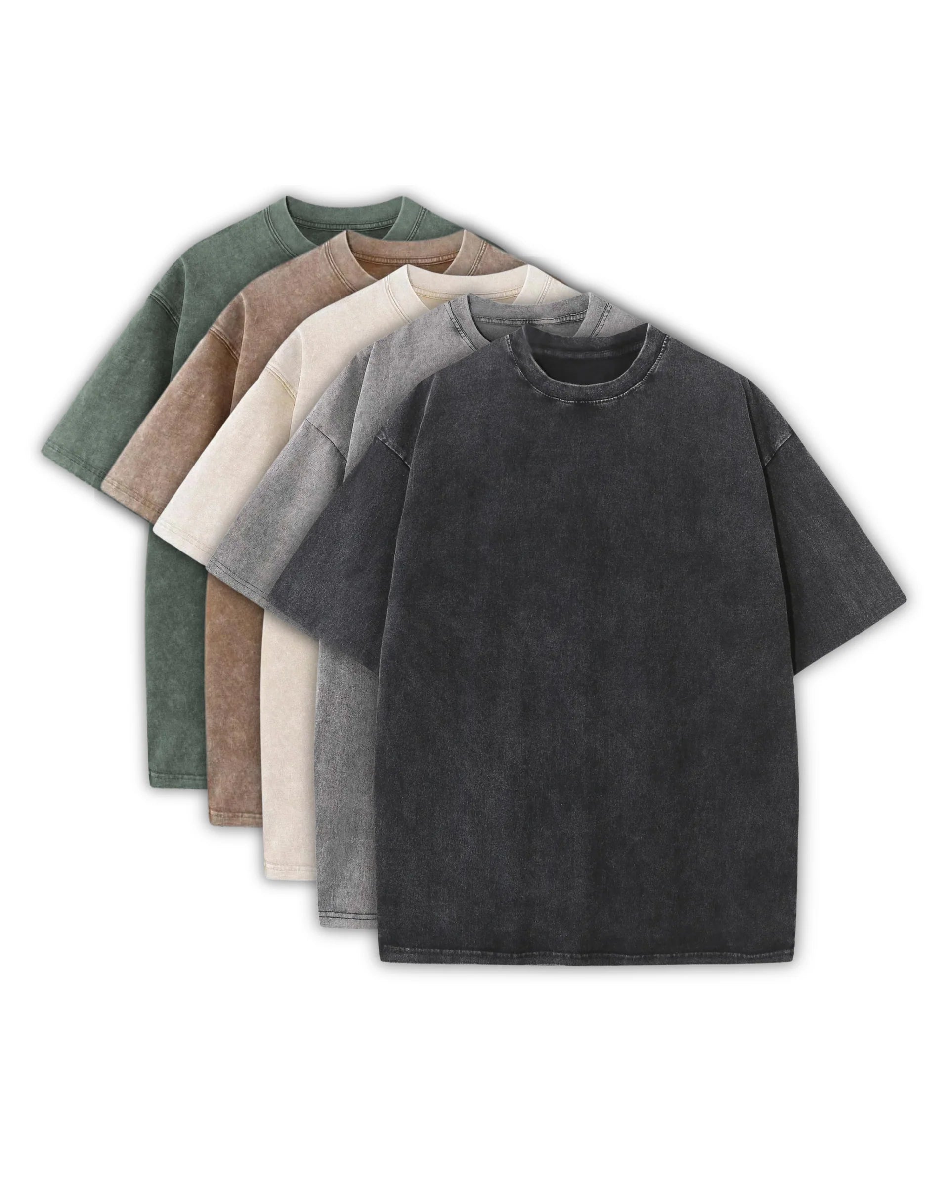 CASCADE™ 5-PACK – 230GSM HEAVY LOOSE FIT WASHED T-SHIRT