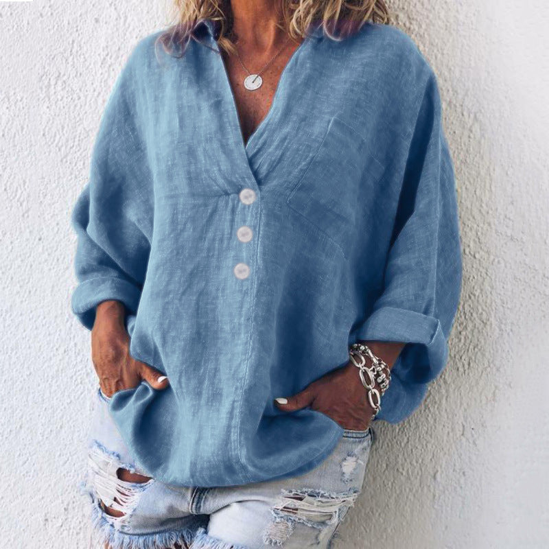 MAEVE™ - COMFORTABLE LOOSE LINEN BLOUSE