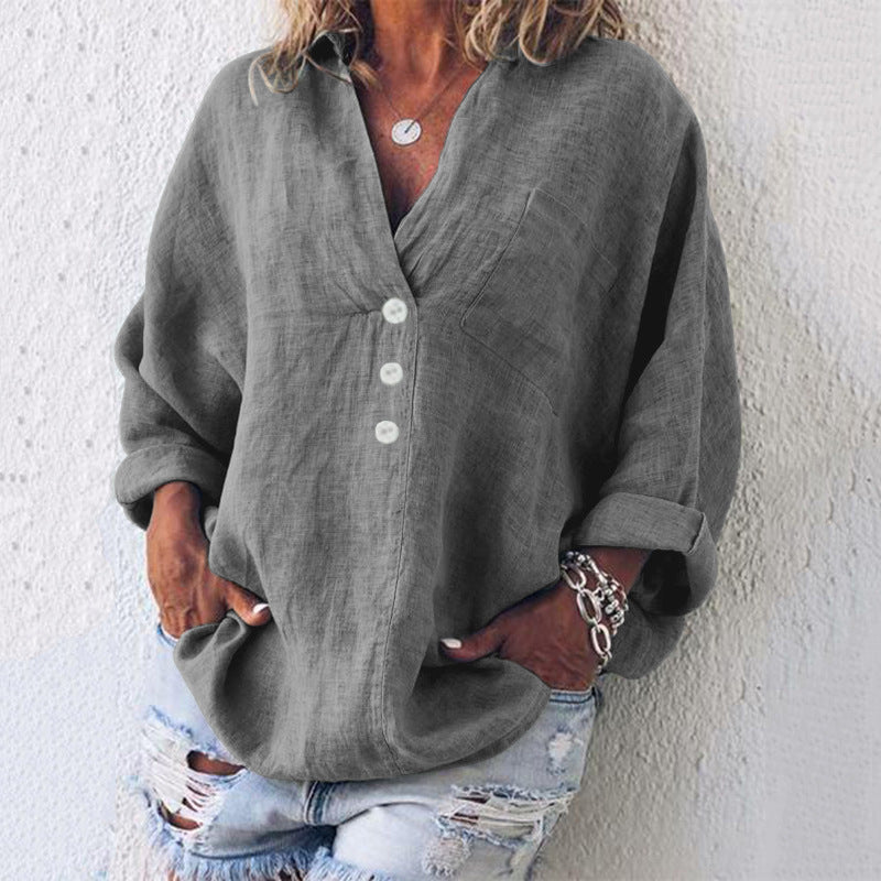 MAEVE™ - COMFORTABLE LOOSE LINEN BLOUSE