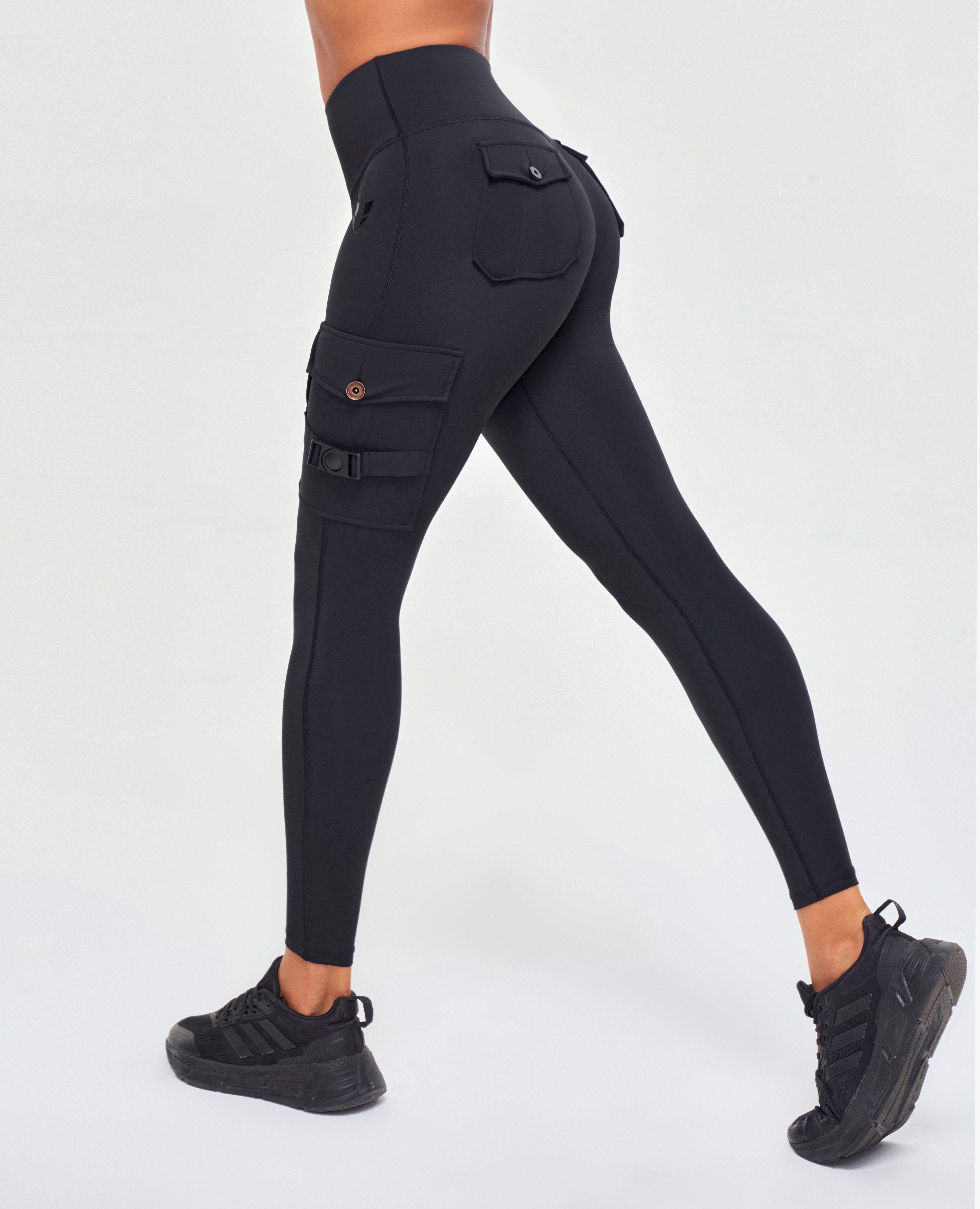 Cargo Fitness Leggings - Black