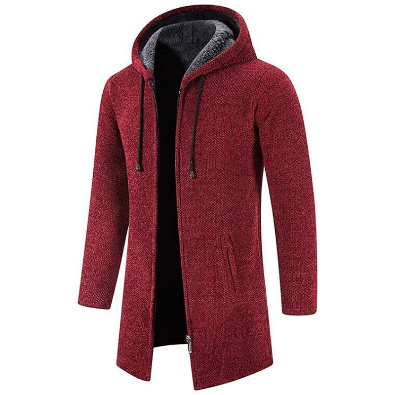 Dave™ | Medium-length Wool Cardigan with Hood