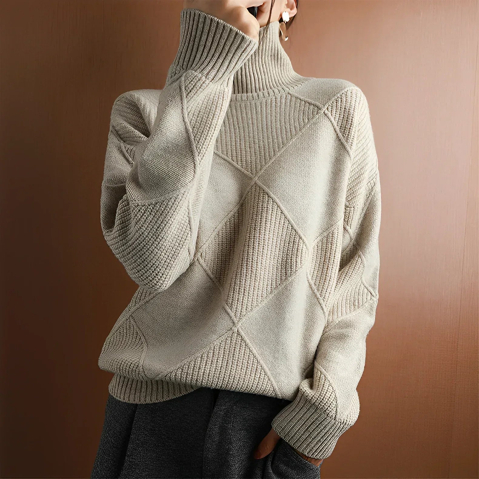 Lucia Moda™ | Elegant Turtleneck weater