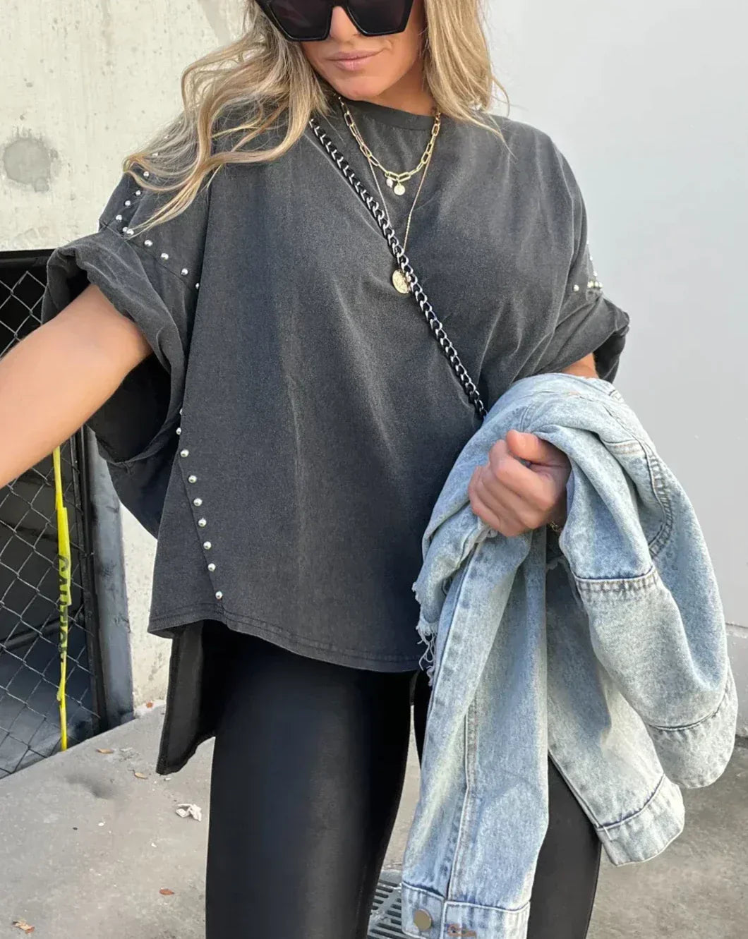 Kate™| Oversized Studded Tee