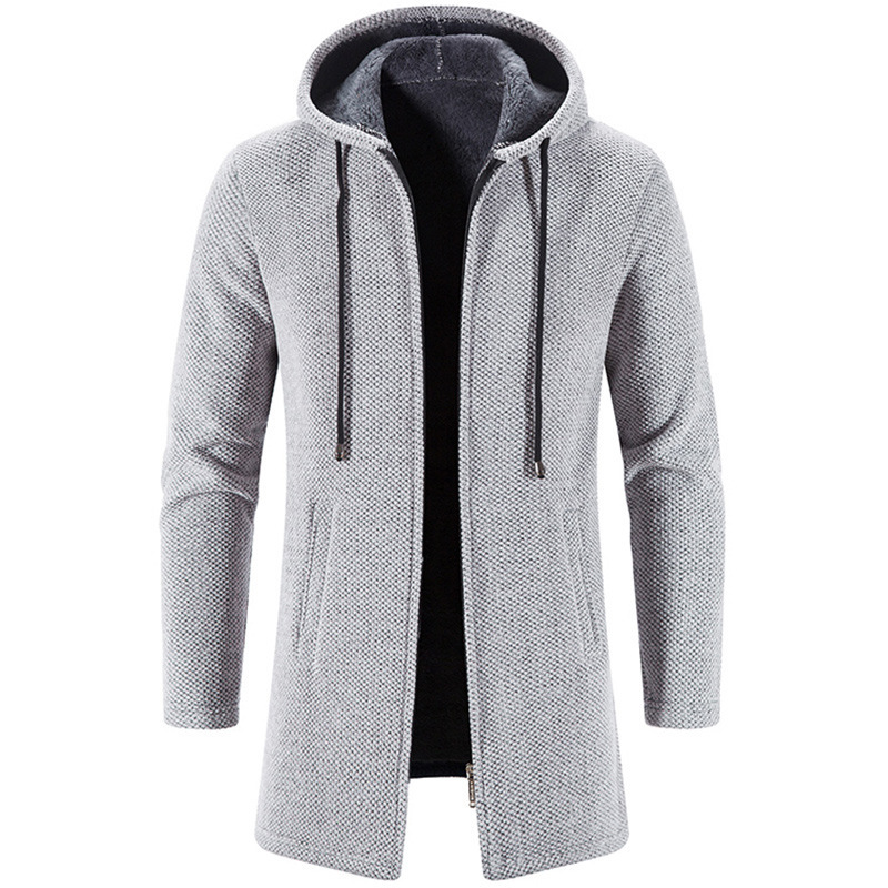 Dave™ | Medium-length Wool Cardigan with Hood