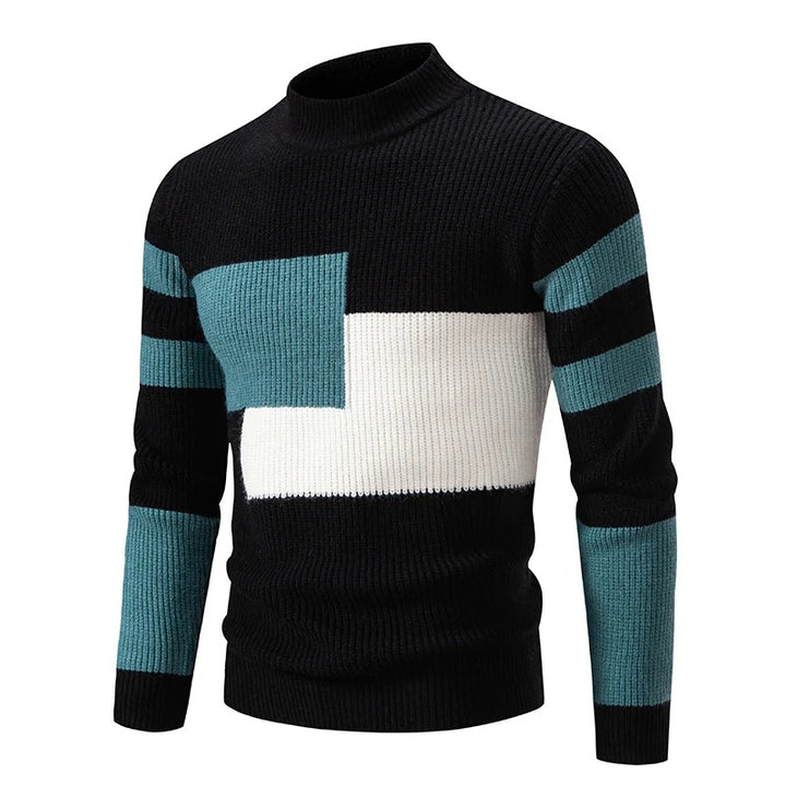 Carlo - Men's Knitted Sweater with Stand-up Collar