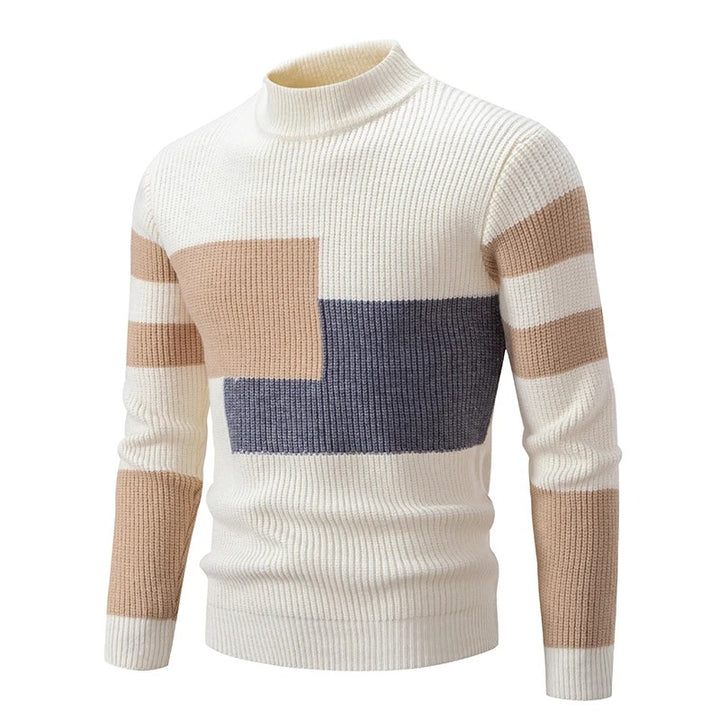 Carlo - Men's Knitted Sweater with Stand-up Collar