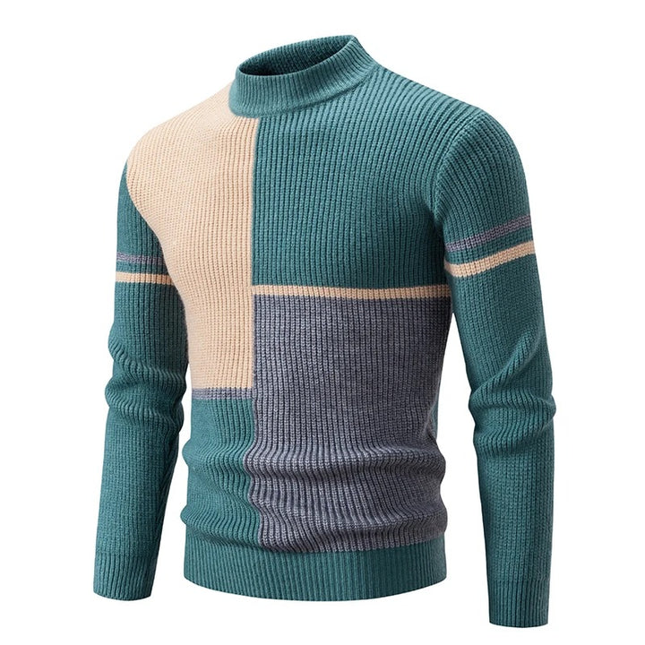 Carlo - Men's Knitted Sweater with Stand-up Collar