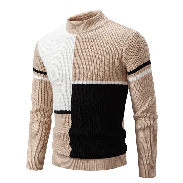 Carlo - Men's Knitted Sweater with Stand-up Collar