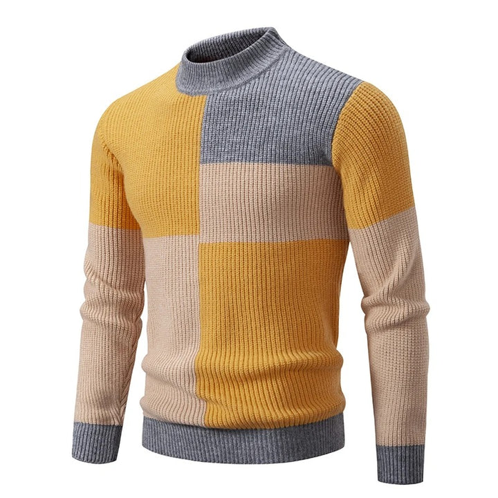 Carlo - Men's Knitted Sweater with Stand-up Collar