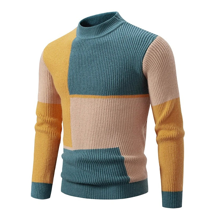 Carlo - Men's Knitted Sweater with Stand-up Collar