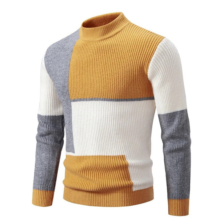 Carlo - Men's Knitted Sweater with Stand-up Collar