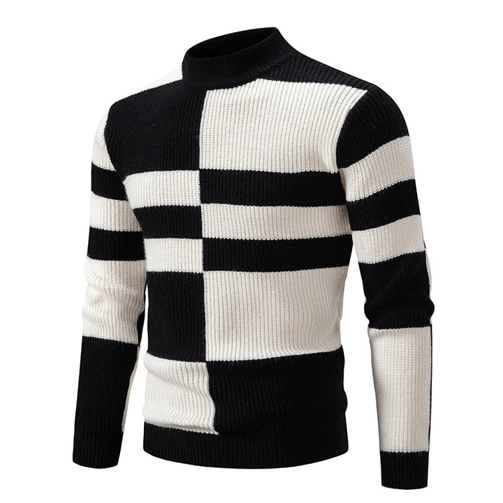 Carlo - Men's Knitted Sweater with Stand-up Collar