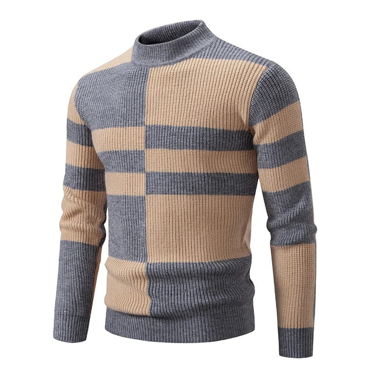 Carlo - Men's Knitted Sweater with Stand-up Collar